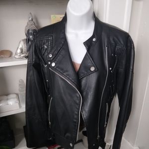French mole moto jacket in black